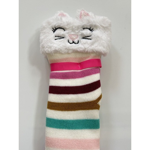 LIMITED TOO Girl Slipper Socks Multicolor White Acrylic Fleece Lined Cat OneSize - Picture 15 of 16